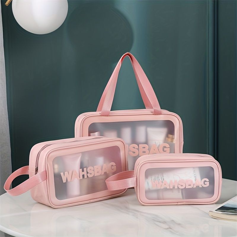 Borsa da viaggio trasparente e impermeabile per il trucco da donna di grande capacità_voghion.com
