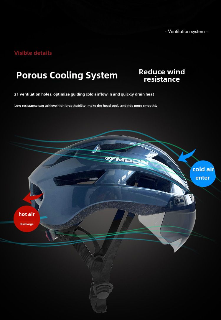 Lunettes magnétiques avec feux arrière Casque d'équitation Vélo VTT vélo de route casque de sécurité intégré pour hommes et femmes_voghion.com