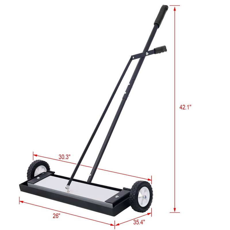 Sweeper Heavy With Magnetic 24'' For Capacity Pound Screws Rolling Duty Needles Release Nails 100 Collection PickUp PushType_voghion.com