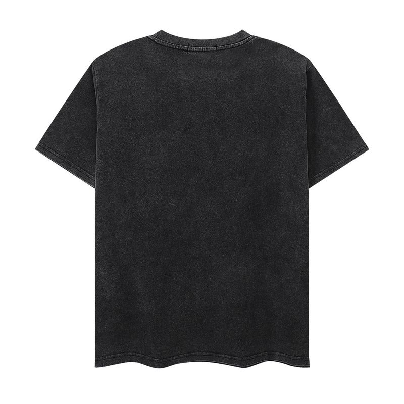 Vêtements pour hommes européens et américains nouveaux t-shirts à manches courtes tendance pour hommes et femmes printemps et été 2024 laser rétro vieux sel frit lavé_voghion.com