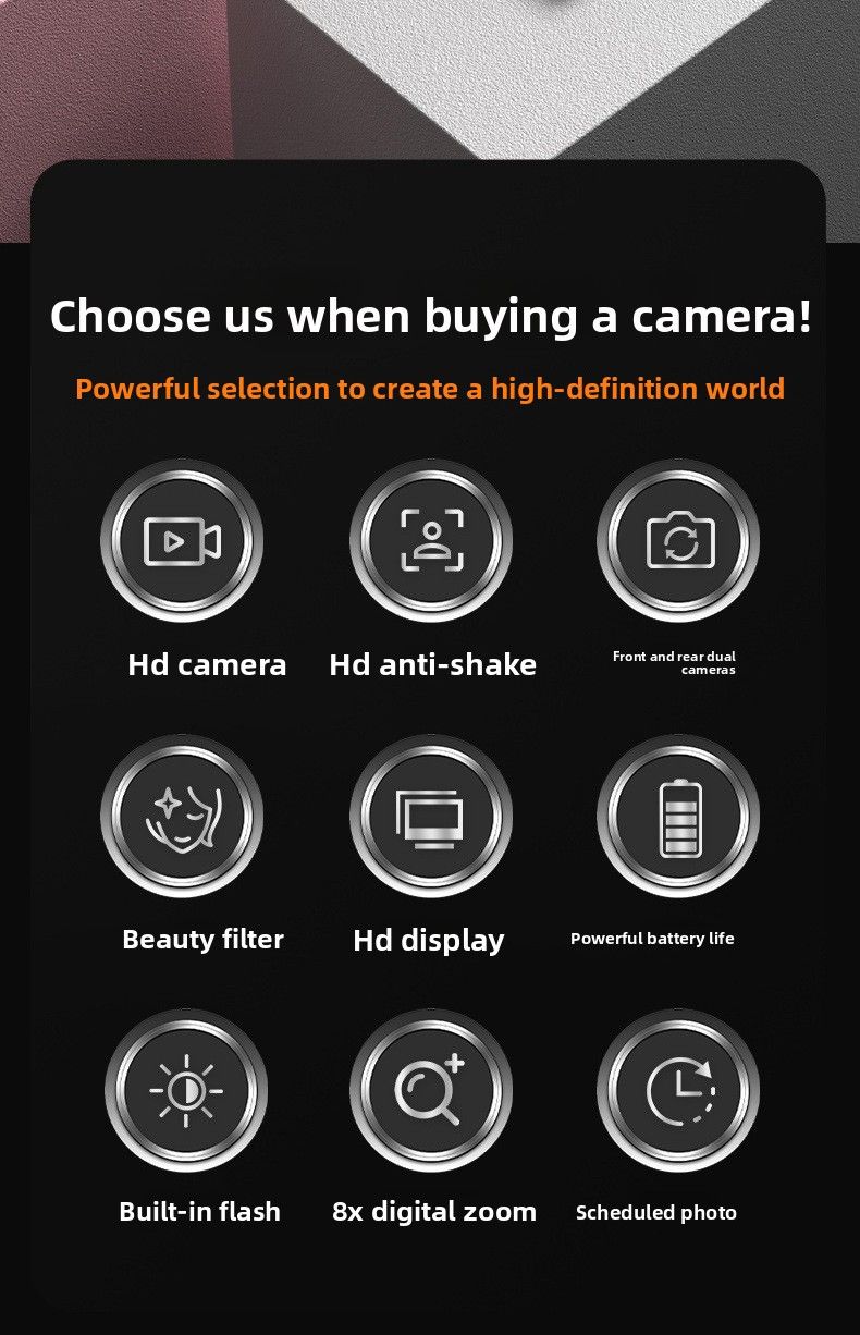 Caméra numérique CCD HD pour étudiants M26 Campus, compacte, portable et abordable_voghion.com