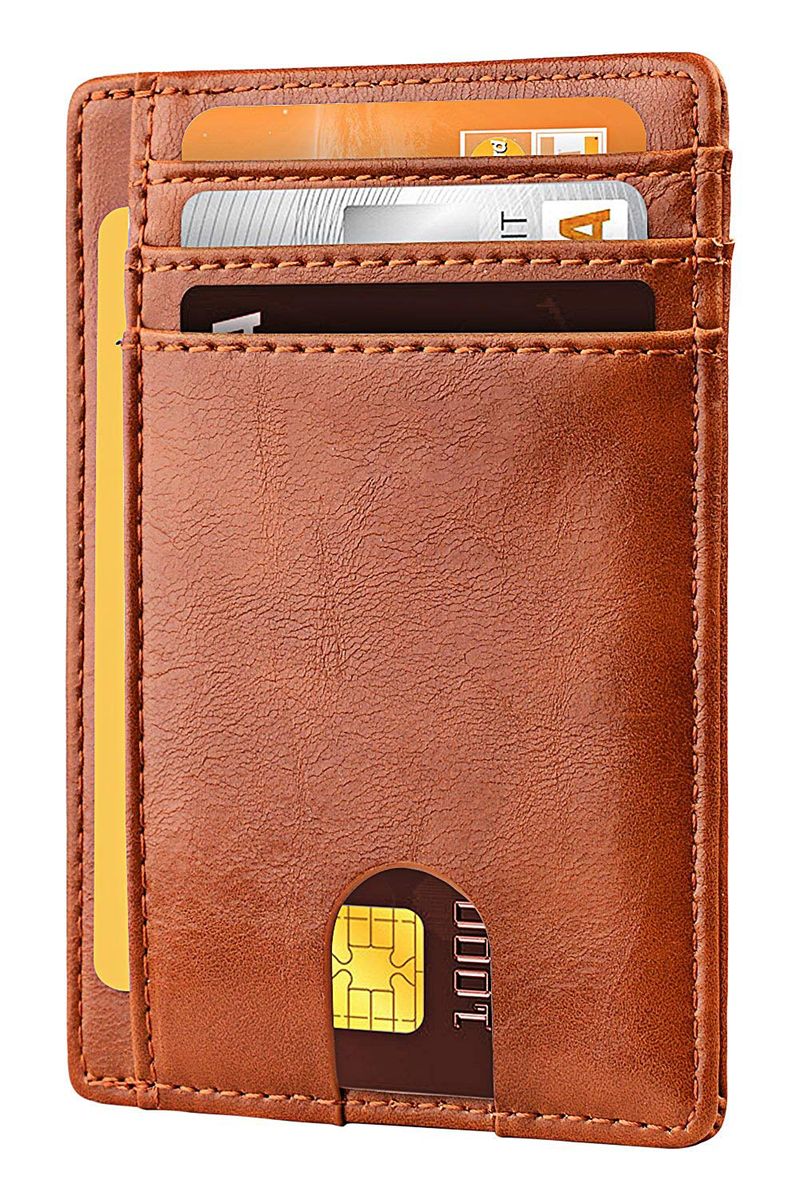 Praktische Kartentasche aus echtem Leder, RFID-Diebstahlschutz-Kartenlesetasche für Herren, asiatischer Kartenhalter für Herren_voghion.com