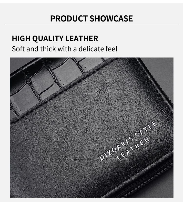 Men's Wallet Card Cases Wallet Men's Short Style Men's Retro Multi-function Anti-theft Swipe Clip Zipper Change_voghion.com