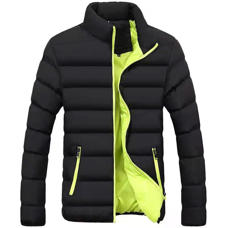 Herrenbekleidung Baumwolle Herrenmantel Schlanker, mittellanger, trendiger, lässiger, dicker, warmer Daunenmantel aus Baumwolle_voghion.com