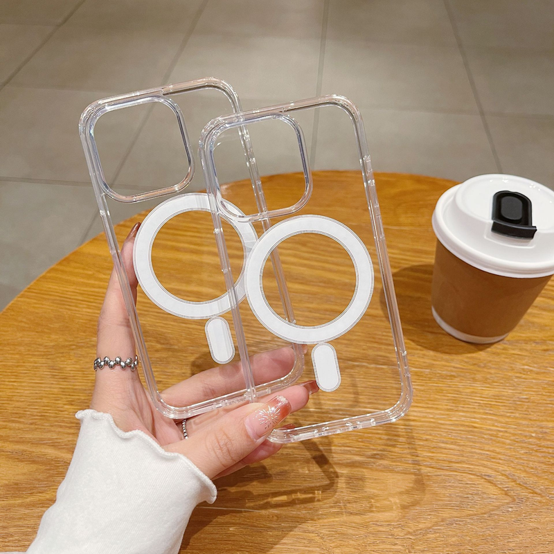 Lämplig för iPhone 15 Transparent MagSafe Apple 14 Phone 13 promax Hard 12 Magnetic Case xsmax_voghion.com