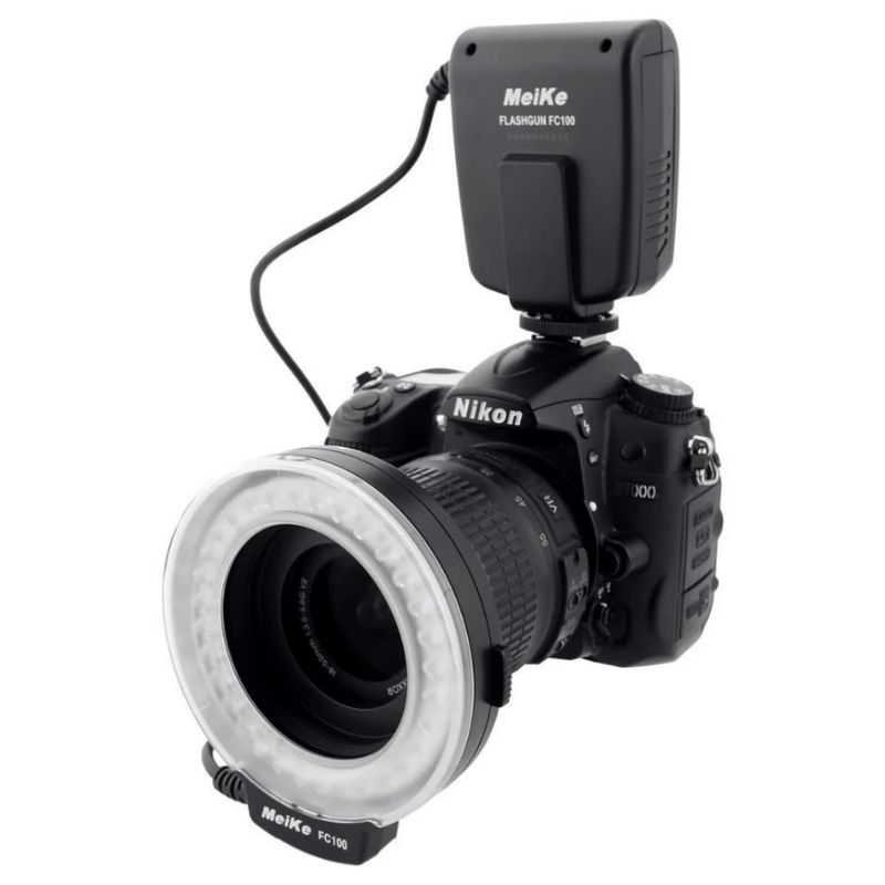 Meike FC-100 FC100 Manual LED Ro Flash Light With Sh Adapter Ring For Canon Nikon Olympus Pentax Digital DSLR Camera_voghion.com