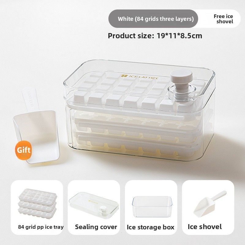84 Grid Press-type Ice Grid Creative Light Luxury Summer Essential Large-capacity One-press Ice Household Ice Storage Ice Making Mold_voghion.com