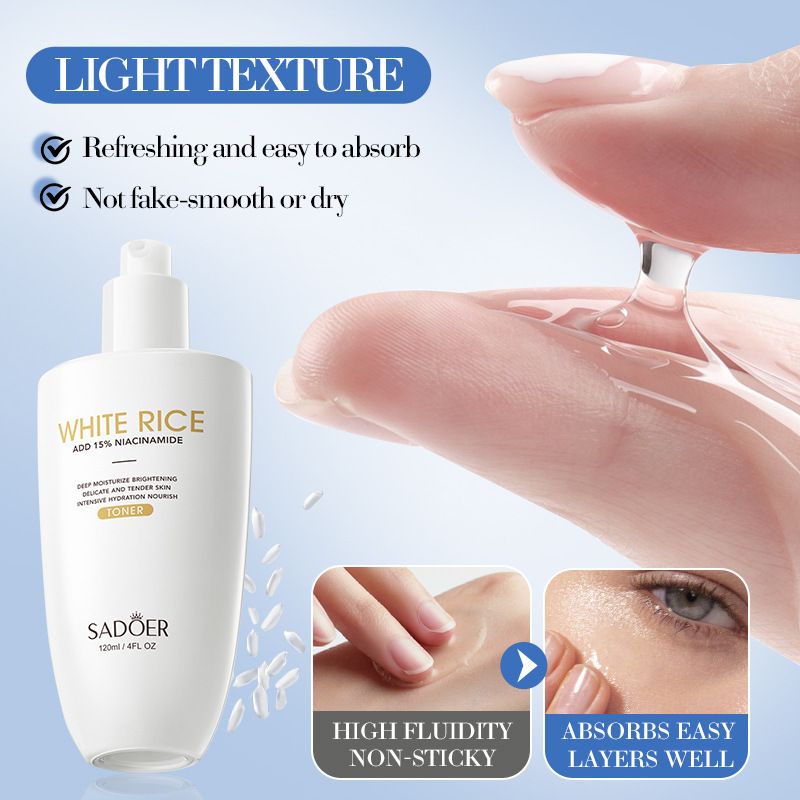 Full English SADOER White Rice Niacinamide Brightening Toner Hydrating Moisturizing Water_voghion.com