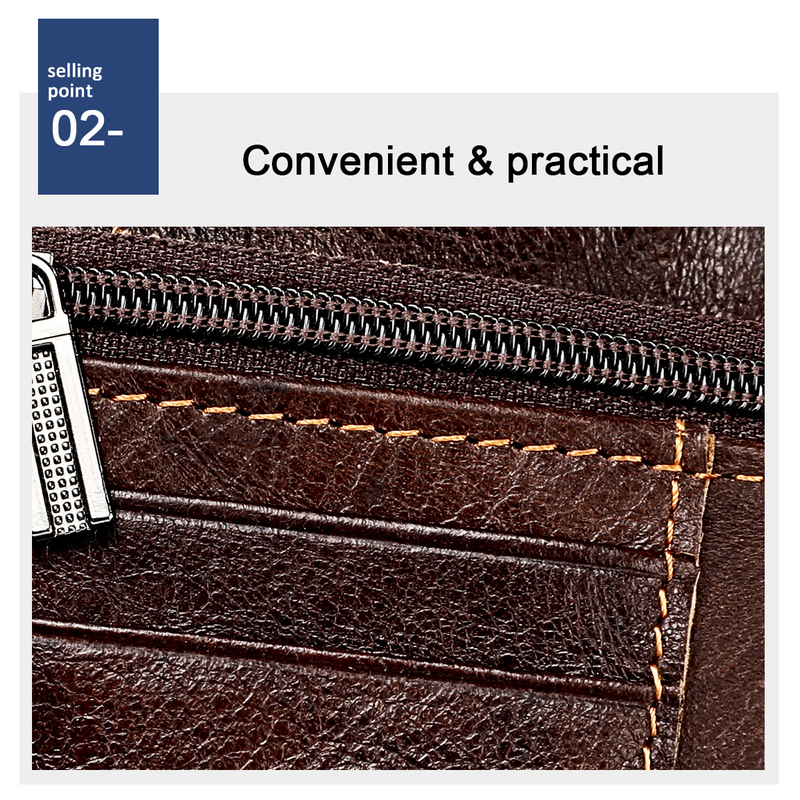 Genuine Leather Wallets for Women Men Small Rfid Wallet Short Bifold Card Holder Men's Wallet with 3 Zipper Pockets Coin_voghion.com