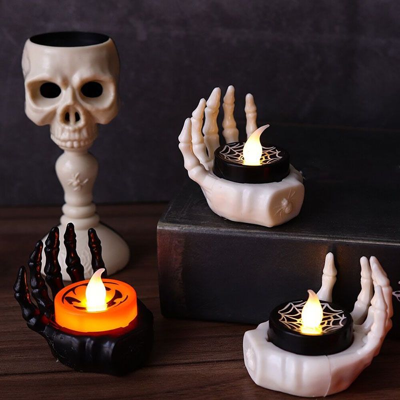 Bougie d'Halloween citrouille LED électronique ornements de bureau créatifs petites veilleuses accessoires de décoration de scène_voghion.com