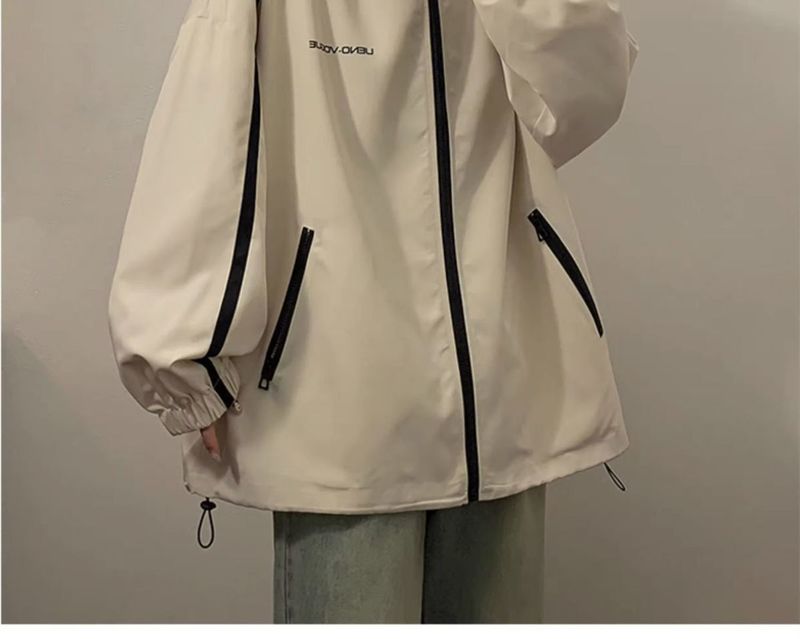 Women's Outdoor Jacket With Hood, Spring And Autumn Style, High-End Feel, Casual Oversize Coat, Loose Fit For Students_voghion.com