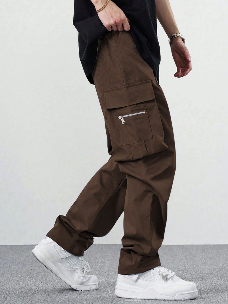 Herrenbekleidung Loose Multi Pocket Casual Herrenoveralls für Männer_voghion.com