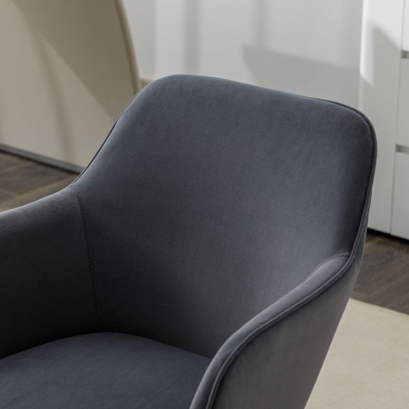 Neuer Höhenverstellbarer Drehstuhl Aus Samtstoff Für Das Büro Im Innenbereich Mit Goldenen Beinen, Grau_voghion.com