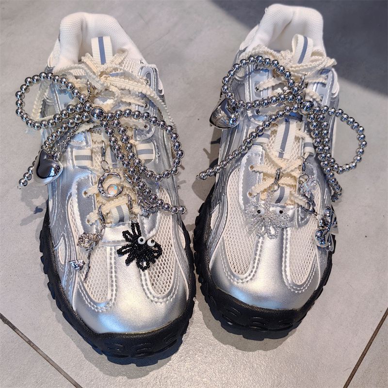 Ciondolo con fiocco di perle d'argento di celebrità, gioiello, fiore per scarpetta da ballerina, decorazione di alta qualità per ragazze_voghion.com