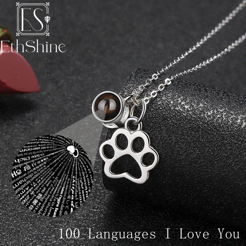 Collana con proiezione fotografica "Ti amo" Collana con ciondolo con memoria in 100 lingue_voghion.com