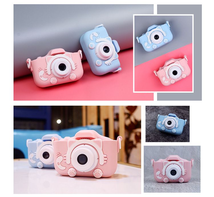 Nueva cámara digital X5S con funda de silicona de gato, juguete para niños con dibujos animados_voghion.com