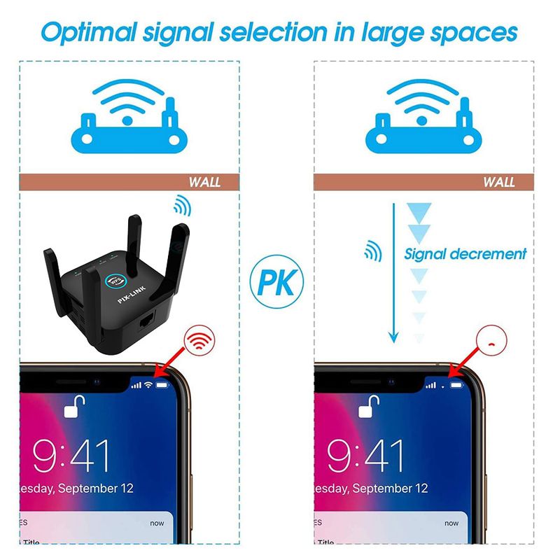 5G/2.4G WiFi atkārtotājs maršrutētājs pastiprinātājs liela diapazona paplašinātājs 1200M/300Mbps bezvadu pastiprinātājs mājas Wi-Fi signāla AP WPS vienkārša iestatīšana_voghion.com