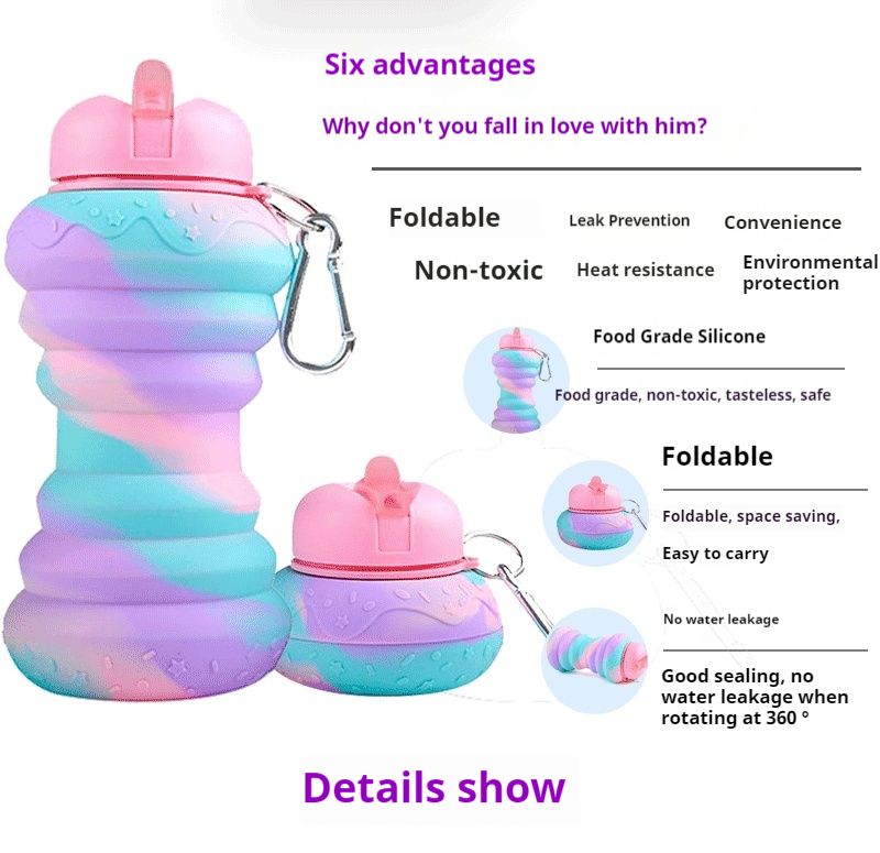 Silicone water bottle, foldable outdoor sports equipment, portable kettle, travel water bottle_voghion.com