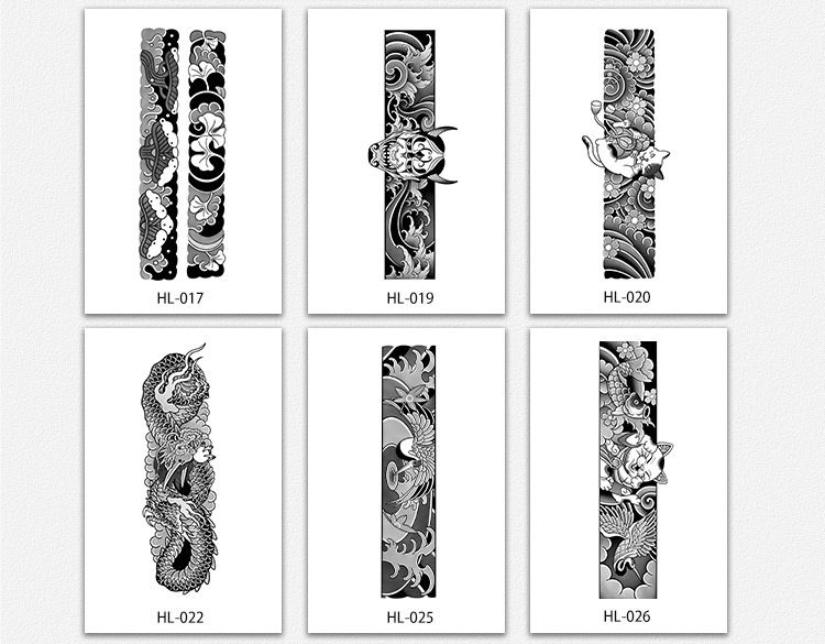 Tatuaggi temporanei a fascia da braccio - Design impermeabile con onde di vite e spine floreali, adesivi per tatuaggi finti realistici per uomini e donne_voghion.com