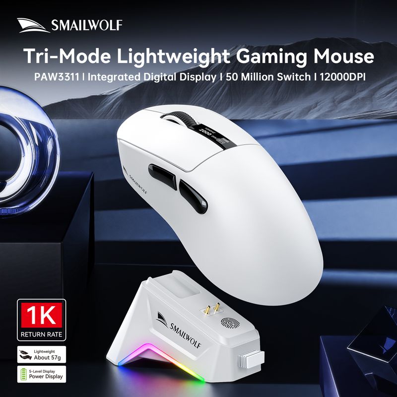 Souris de jeu ergonomique sans fil M6, DPI réglable, filaire 2,4 GHz/Bluetooth, haute précision, rechargeable_voghion.com