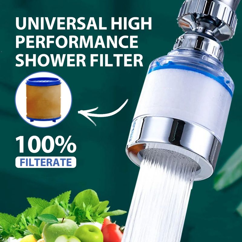 Jue-Fish Universal High Performance Shower Filter, 360° Rotating Head Filter Shower Water Kitchen Home Water Purifier_voghion.com