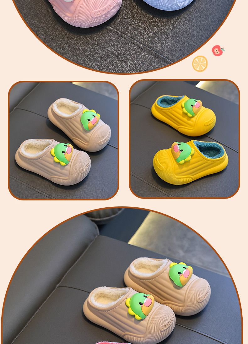 Pantofole invernali per bambini - Pantofole da casa antiscivolo, calde e foderate in pile per bambini e bambine, resistenti all'acqua e calde, pantofole unisex per bambini piccoli_voghion.com