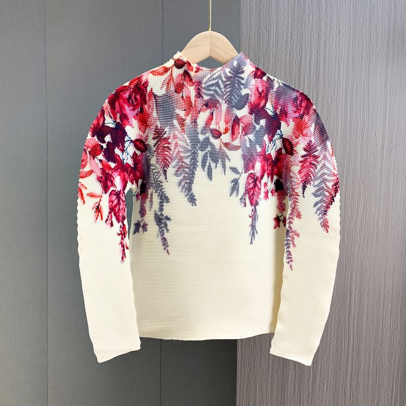 Abbigliamento da donna Completo due pezzi a maniche lunghe con pieghe stampato, vendita calda, nuovo stile, temperamento alla moda, maglietta attillata per le donne_voghion.com