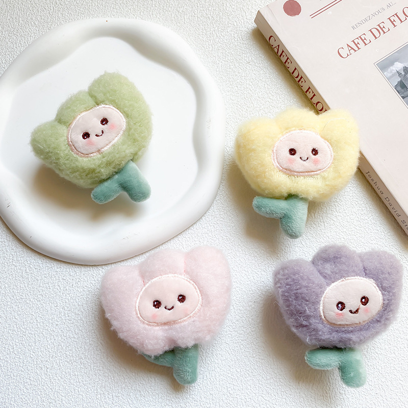 Porta airbag per telefono cellulare simpatico fiore di peluche piccolo adesivo sul retro di un tulipano fresco per un supporto stabile, portatile e di nicchia_voghion.com