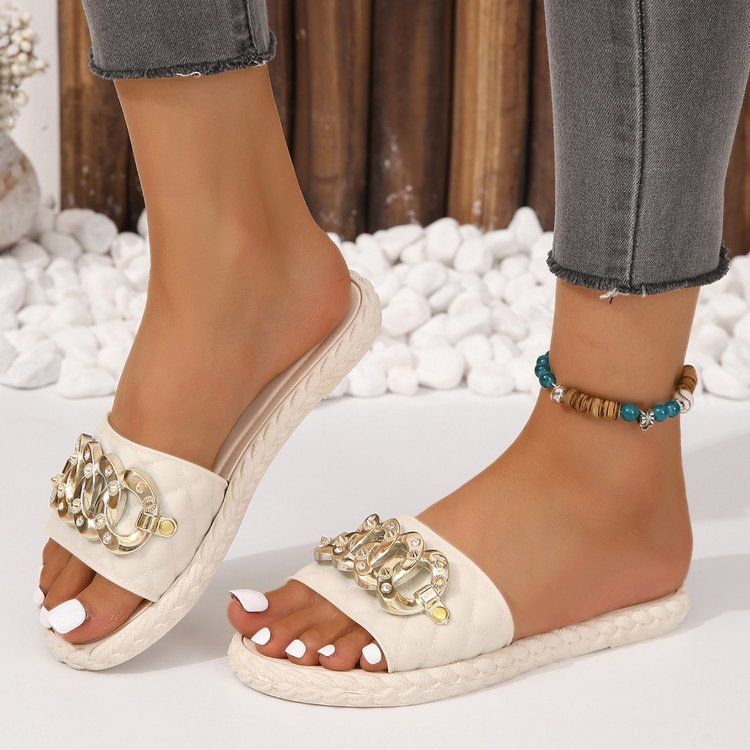 New Sandals Chain Casual Beach Sandals Flip-flops_voghion.com