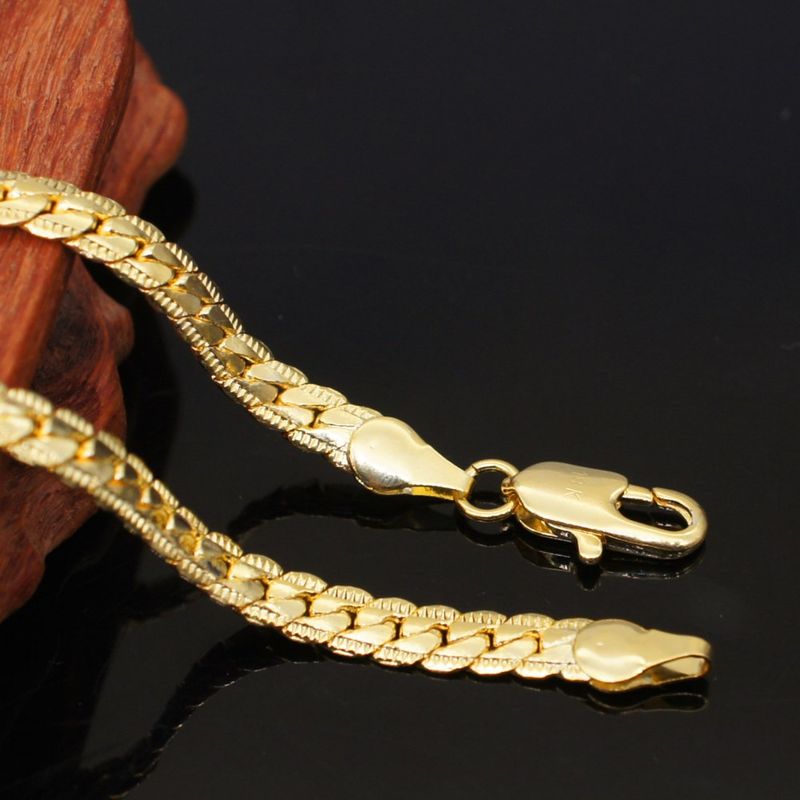 Vendite calde 20-60CM all'ingrosso Oro Sterling Sier 5MM Collana a catena laterale completa per donna Uomo Moda Gioielli per feste di nozze_voghion.com