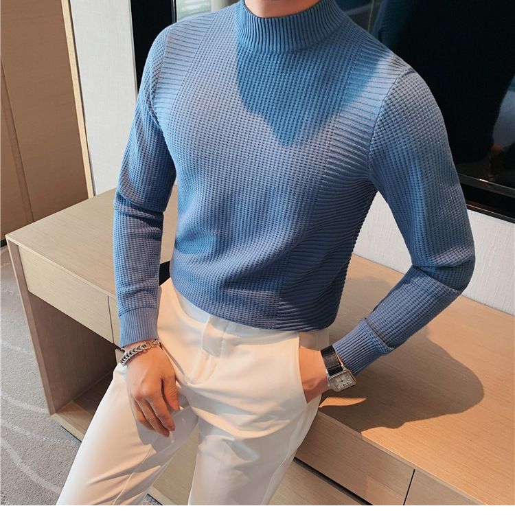 Slim-Fit Mid-Crew Neck Sweater – Lightweight Knit Pullover For Layering (M-XXXL, Poly-Blend Thermal Base Layer, Streetwear Essential)_voghion.com
