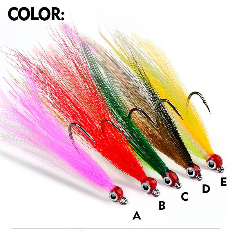 Bionic Lure Anchor Feather Hair Tying Single Barbed Fish Hook Gear Accessoires Vissen_voghion.com