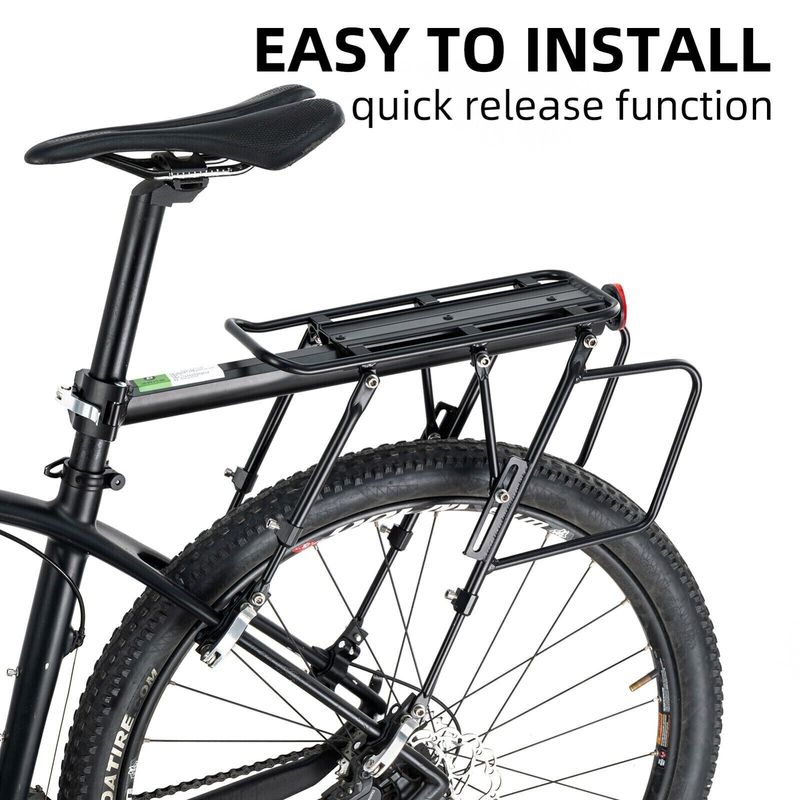 ROCKBROS - W pełni funkcjonalny, szybkozłączny aluminiowy bagażnik rowerowy na rowery górskie MTB 26" - 29"_voghion.com