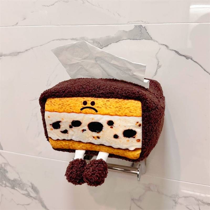 Peluche fraise dessin animé mignonne mangue chocolat kiwi boîte à sandwich pain mouchoir_voghion.com