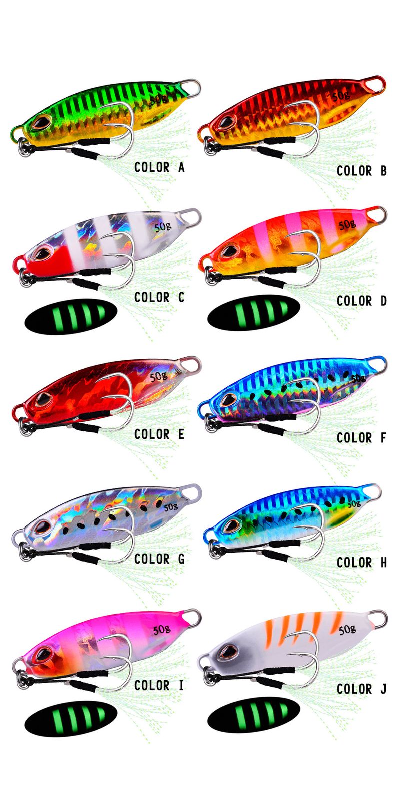 Esca per la pesca a lancio lungo, affondamento, simulazione dura, 10 colori, esca per pesci in piombo, piastra in ferro, attrezzatura da pesca a jigging lento_voghion.com