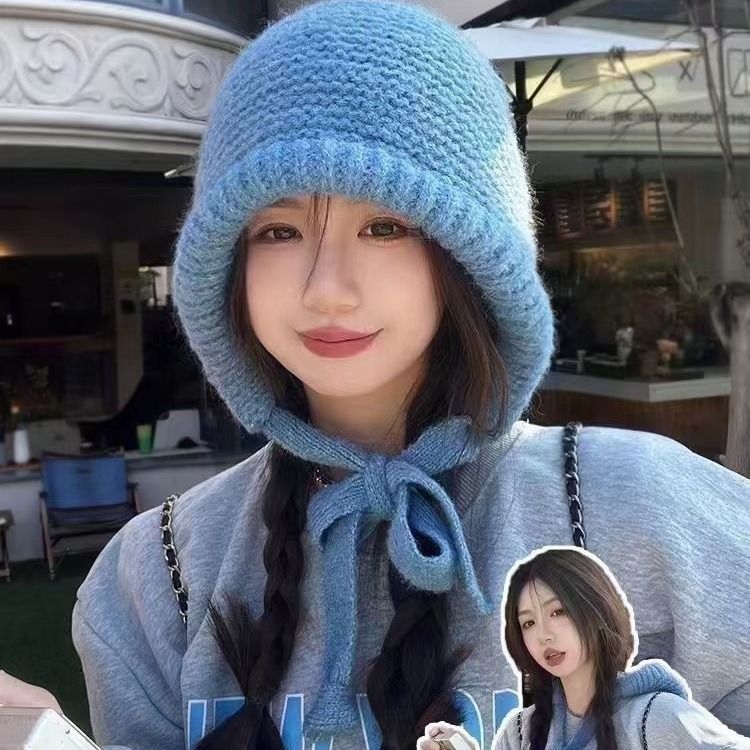 Nuovo berretto con passamontagna in lana, cappello Lei Feng in peluche, calore invernale, protezione per le orecchie, cappello lavorato a maglia per bambini_voghion.com