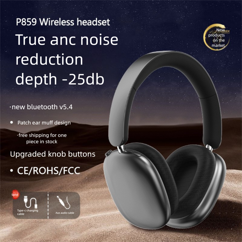 New Patch Knob Active Noise Cancelling Over-Ear Headphones Bluetooth True Wireless Long Battery Life Compatible With_voghion.com