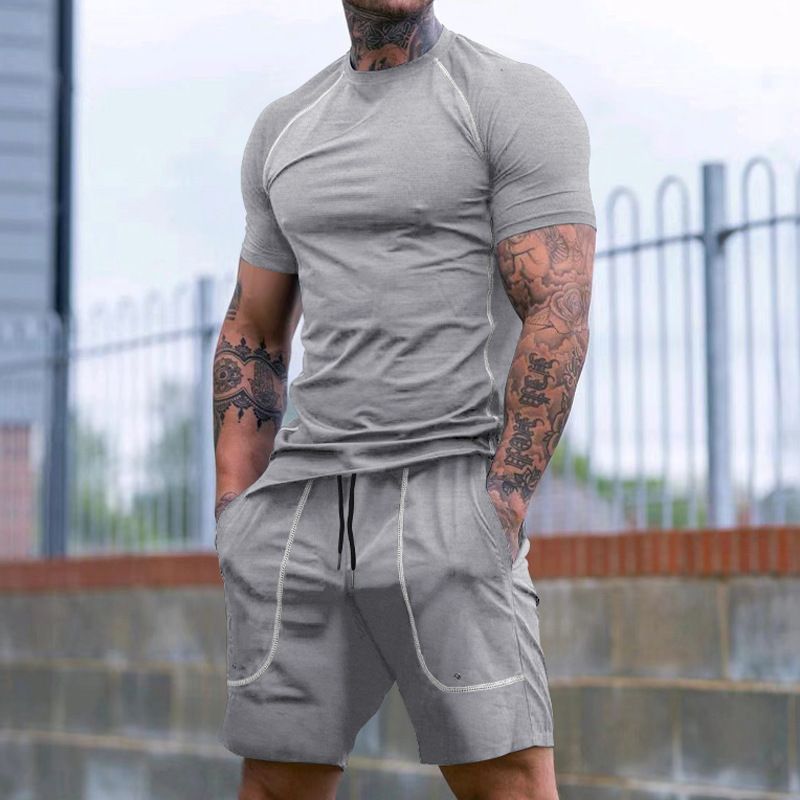 Ensemble de vêtements moulants pour hommes, nouveau Style, course à pied, Fitness, pour l'entraînement et la mise en forme, été 2024_voghion.com