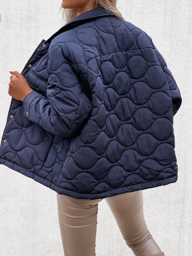 Damesjas van katoen met lange mouwen en knoopdetail – warme wintertuniek met V-hals, elegant en comfortabel, grote maten beschikbaar_voghion.com