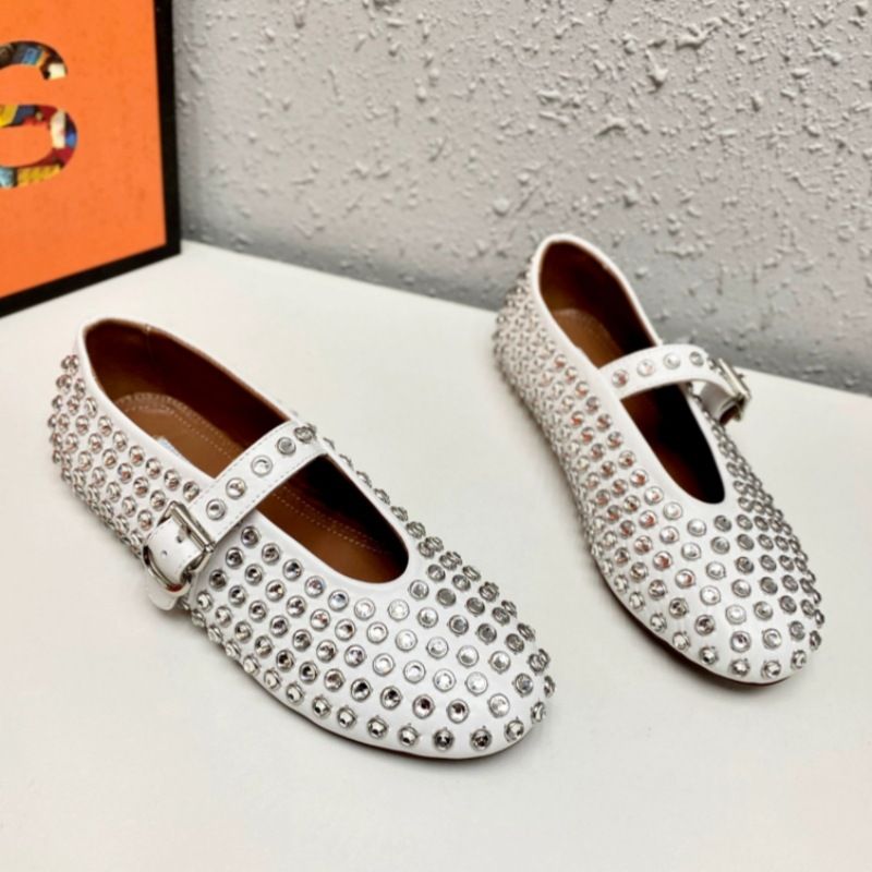 2024 Summer Nei Waasser Diamant Een Knäppchen Flaach Buedem Lach Lazy fir Dammen Casual Versatile Single Schong_voghion.com