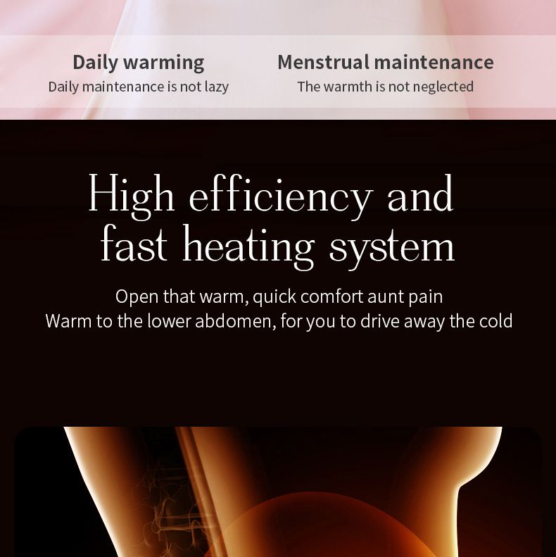 Cinto de aquecimento premium para mulheres - Massagem quente de 6 níveis, tecido de veludo macio, portátil e recarregável, presente perfeito para o conforto menstrual_voghion.com