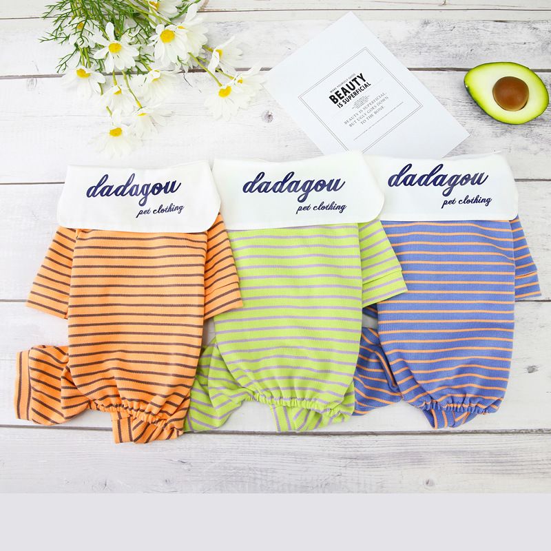Haustier Hund Herbst und Winter Teddy Haustiere, vierbeinige Hoodies, Wollkleidung, 21 gestreifte Hauskleidung_voghion.com