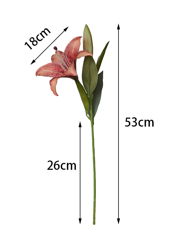 Kënschtlech Blumm, falsch Blumm, Retro Hierschtlilie, Uelegmolerei am 3D-Effekt, 2-Kapp Blummenhausdekoratioun, einfachen europäesche Stil an amerikanesche Stil_voghion.com