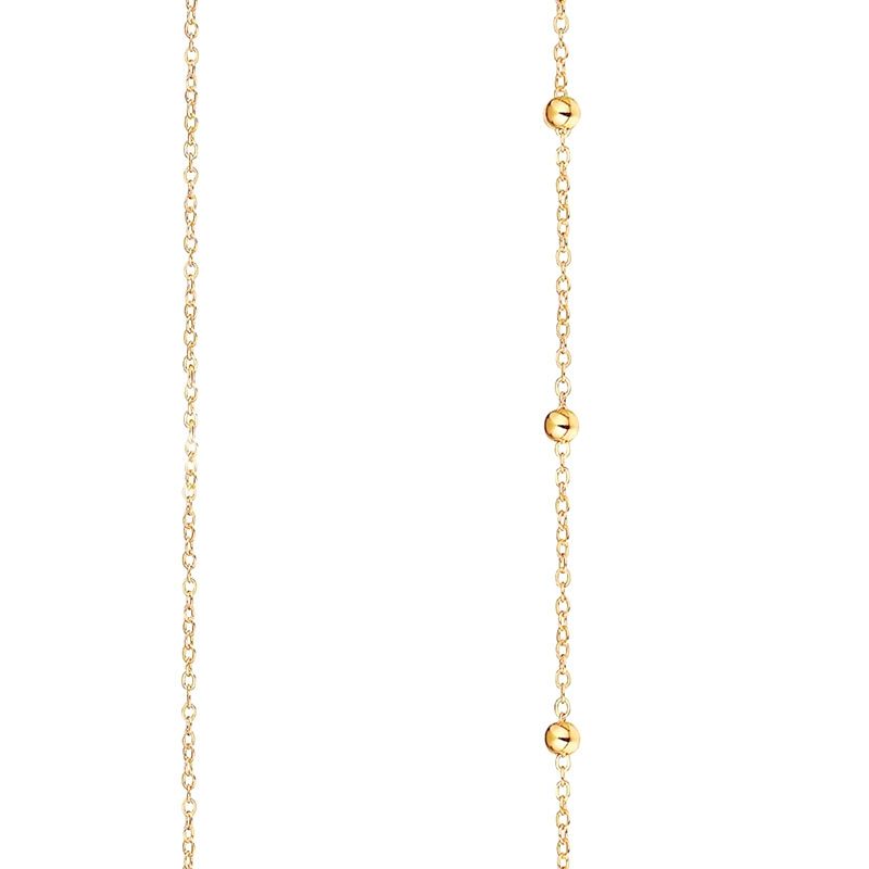 Accessorio per la catena sottile da donna con perline rotonde a doppio strato per la spiaggia_voghion.com