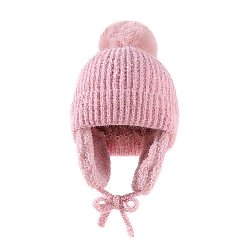 Abbigliamento per bambini Cappello per bambini lavorato a maglia Protezione per le orecchie del bambino e cappello in filo soffice_voghion.com