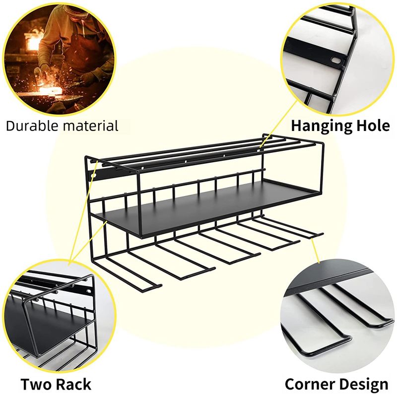 Iron Hand Electric Drill Bracket Wall-mounted Electric Tool Rack Charging Drill Storage Rack Garage Tool Storage Rack_voghion.com
