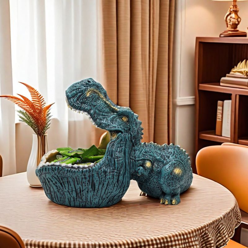 Plateau à bonbons en forme de dinosaure, décoration créative, meuble à chaussures, boîte de rangement pour clés, décoration d'intérieur_voghion.com