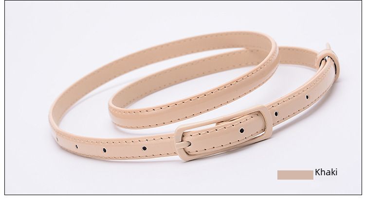 Cinturón más vendido de primavera y verano al por mayor, cinturón de charol de color caramelo, cinturón de color deslumbrante, cinturón fino decorativo para damas 7088_voghion.com