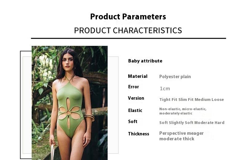 Maillot de bain une pièce sexy à col creux et dos ouvert pour femme, couleur unie, nouvelle mode 2024_voghion.com