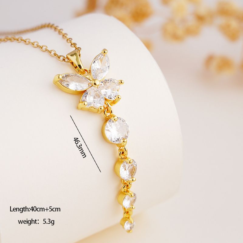 Collana per donna alla moda con ciondolo a farfalla con nappa in zircone, di lusso, di alta gamma, elegante, squisita e versatile._voghion.com